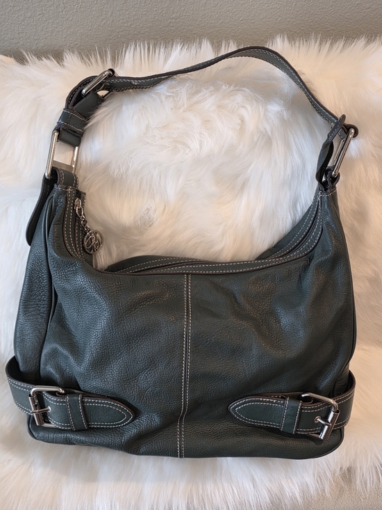 Franco Sarto Handbags - Dark Green Leather Shoulder Bag by Franco Sarto